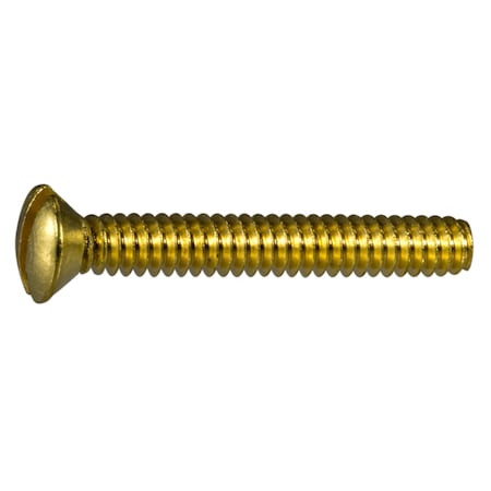 Midwest Fastener #6-32 x 1 in Slotted Oval Machine Screw, Plain Brass, 30 PK 61587